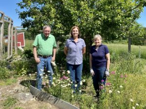 3 members of the Heritage Garden volunteer group at Prescott Farm Environmental Education Center