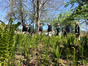 Prescott Farm Environmental Education Center members on a nature hike