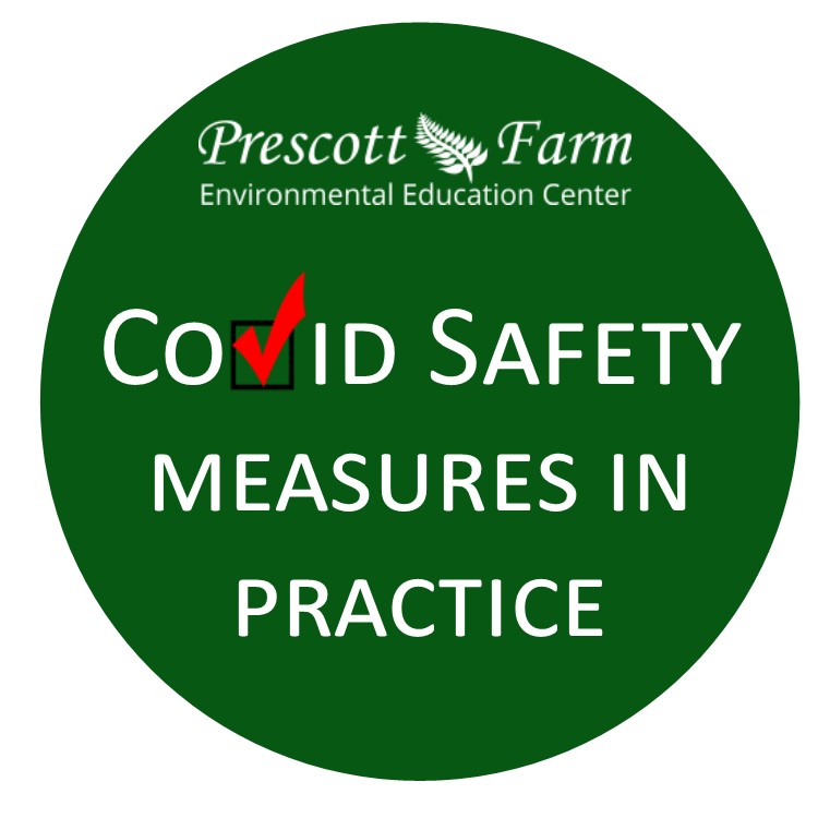 Prescott Farm Environmental Education Center covid safety measures in practice logo