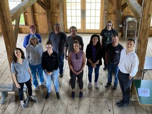 Laconia Rotary Club volunteered at Prescott Farm Environmental Education Center in May 2021